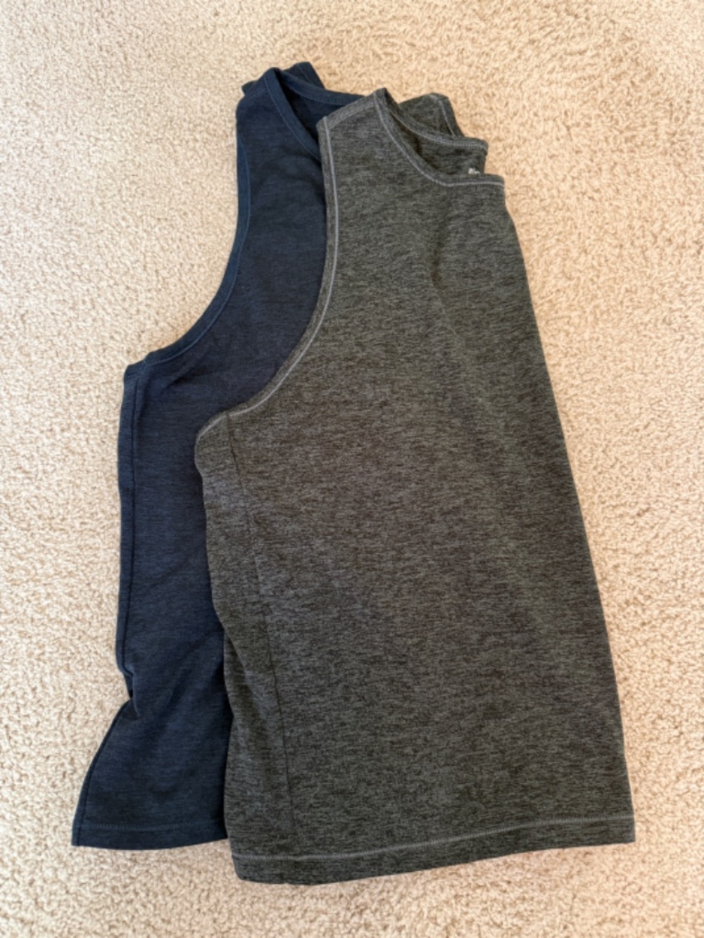 Girlfriend Collective ReSet Tanks (2 of them) Heather Blue & Heather Gray Size M
